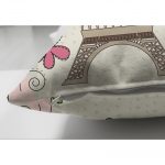 - Suet-K-78-2 - Realhomes Çift Taraflı Eyfel Kulesi Desenli Dijital Baskılı Dekoratif Süet Yastık Kırlent Kılıfı Realhomes