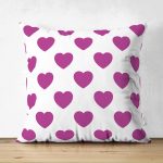 - Suet-K-780 - Realhomes Çift Taraflı Kalp Desen Dijital Baskılı Süet Yastık Kırlent Kılıfı Realhomes