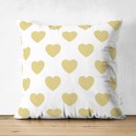 - Suet-K-784 - Realhomes Çift Taraflı Kalp Desen Dijital Baskılı Süet Yastık Kırlent Kılıfı Realhomes