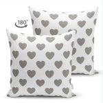 - Suet-K-785-1 - Realhomes Çift Taraflı Kalp Desen Dijital Baskılı Süet Yastık Kırlent Kılıfı Realhomes