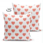 - Suet-K-786-1 - Realhomes Çift Taraflı Kalp Desen Dijital Baskılı Süet Yastık Kırlent Kılıfı Realhomes