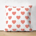- Suet-K-786 - Realhomes Çift Taraflı Kalp Desen Dijital Baskılı Süet Yastık Kırlent Kılıfı Realhomes