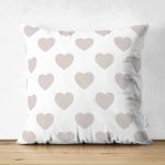 - Suet-K-788 - Realhomes Çift Taraflı Kalp Desen Dijital Baskılı Süet Yastık Kırlent Kılıfı Realhomes