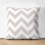 - Suet-K-789 - Realhomes Çift Taraflı Vizon Zigzag Desenli Dekoratif Süet Yastık Kırlent Kılıfı Realhomes