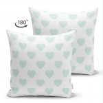 - Suet-K-796-1 - Realhomes Çift Taraflı Kalp Desen Dijital Baskılı Süet Yastık Kırlent Kılıfı Realhomes