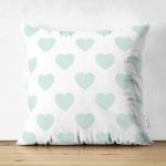 - Suet-K-796 - Realhomes Çift Taraflı Kalp Desen Dijital Baskılı Süet Yastık Kırlent Kılıfı Realhomes