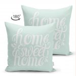 Çift Taraflı Home Sweet Home Dijital Baskılı Süet Yastık Kırlent Kılıfı Realhomes