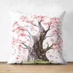 - Suet-K-801 - Realhomes Çift Taraflı Çiçek Desenli Dijital Baskılı Süet Yastık Kırlent Kılıfı Realhomes