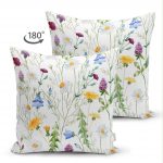 - Suet-K-802-1 - Realhomes Çift Taraflı Çiçek Desenli Dijital Baskılı Süet Yastık Kırlent Kılıfı Realhomes