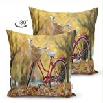 - Suet-K-815-1 - Realhomes  Çift Taraflı Modern Bisiklet Desen Dijital Baskılı Süet Yastık Kırlent Kılıfı Realhomes