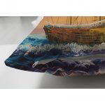 - Suet-K-822-2 - Realhomes Çift Taraflı Modern Gemi Desen Dijital Baskılı Süet Yastık Kırlent Kılıfı Realhomes