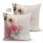 - Suet-K-837-1 - Realhomes Çift Taraflı Çiçek Temalı Dijital Baskılı Süet Yastık Kırlent Kılıfı Realhomes