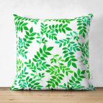 - Suet-K-841 - Realhomes Çift Taraflı Yaprak Temalı Dijital Baskılı Süet Yastık Kırlent Kılıfı Realhomes