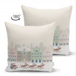 - Suet-K-853-1 - Realhomes Çift Taraflı Christmas Temalı Dijital Baskılı Süet Yastık Kırlent Kılıfı Realhomes