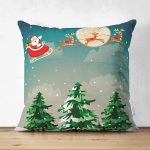 - Suet-K-855 - Realhomes  Çift Taraflı Christmas Temalı Dijital Baskılı Süet Yastık Kırlent Kılıfı Realhomes