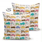 - Suet-K-880-1 - Realhomes Çift Taraflı Modern Araba Desenli Dijital Baskılı Süet Yastık Kırlent Kılıfı Realhomes