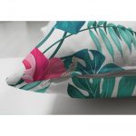 - Suet-K-901-2 - Realhomes  Çift Taraflı Modern Yaprak Desenli Dijital Baskılı Süet Yastık Kırlent Kılıfı Realhomes