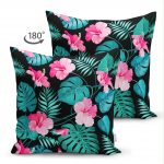 - Suet-K-912-1 - Realhomes Çift Taraflı Çiçek Desenli Dijital Baskılı Süet Yastık Kırlent Kılıfı Realhomes