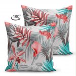 - Suet-K-913-1 - Realhomes Çift Taraflı Yaprak Desenli Dijital Baskılı Süet Yastık Kırlent Kılıfı Realhomes