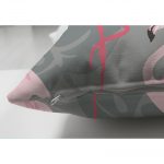 - Suet-K-931-2 - Realhomes Çift Taraflı Flamingo Desenli Dijital Baskılı Süet Yastık Kırlent Kılıfı Realhomes