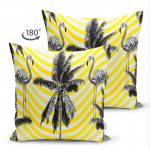 - Suet-K-950-1 - Realhomes Çift Taraflı Flamingo Desenli Dijital Baskılı Süet Yastık Kırlent Kılıfı Realhomes