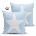 - Suet-K-951-1 - Realhomes Çift Taraflı Yıldız Desenli Dijital Baskılı Dekoratif Süet Yastık Kırlent Kılıfı Realhomes