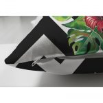 - Suet-K-cokzigfla-2 - Realhomes  Çift Taraflı Zigzag Zeminde Flamingo ve Yapraklar Tasarımlı Modern Süet Yastık Kırlent Kılıfı Realhomes