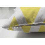 Çift Taraflı Sarı Gri Zigzaglar ve Flamingo Desenli Süet Yastık Kırlent Kılıfı Realhomes