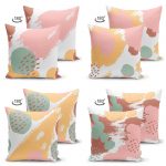 - Suet-K4luset110-Gorsel2 - Realhomes Çift Taraflı Modern Yağlı Boya Baskılı 4'Lü Süet Kırlent Kılıf Seti Realhomes