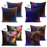 - Suet-K4luset145-Gorsel2 - Realhomes  Çift Taraflı Renkli Geometrik Tasarımlı Modern 4'Lü Süet Kırlent Kılıf Seti Realhomes