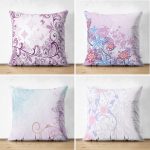 - Suet-K4luset146-Gorsel1 - Realhomes  Çift Taraflı Sarmaşık Çiçekler Tasarımlı 4'Lü Süet Kırlent Kılıf Seti Realhomes