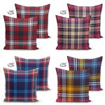 - Suet-K4luset153-Gorsel2 - Realhomes Çift Taraflı Ekose Özel Tasarım 4'Lü Süet Kırlent Kılıf Seti Realhomes