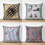 - Suet-K4luset168-Gorsel1 - Realhomes  Çift Taraflı Dijital Baskılı Mandala Çiçek Tasarımlı 4'Lü Süet Kırlent Kılıf Seti Realhomes