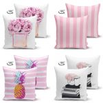- Suet-K4luset227-Gorsel2 - Realhomes  Realhomes Çift Taraflı Pembe Beyaz Çizgili Konsept 4'lü Modern Süet Yastık Kırlent Kılıf Seti Realhomes