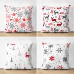 - Suet-K4luset237-Gorsel1 - Realhomes  Realhomes Çift Taraflı Beyaz Zeminli Yılbaşı Konseptli 4'lü Süet Yastık Kırlent Kılıf Seti Realhomes