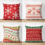 - Suet-K4luset243-Gorsel1 - Realhomes  Realhomes Çift Taraflı Merry Christmas Temalı Konsept 4'lü Süet Yastık Kırlent Kılıf Seti Realhomes