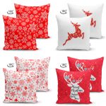 - Suet-K4luset244-Gorsel2 - Realhomes  Realhomes Çift Taraflı Kırmızı Beyaz Yılbaşı Geyik ve Kar Taneleri 4'lü Süet Yastık Kılıf Seti Realhomes