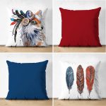 - Suet-K4luset249-Gorsel1 - Realhomes Realhomes Çift Taraflı Modern Renkli Tüy Motifli Dekoratif 4'lü Süet Kırlent Yastık Kılıf Seti Realhomes