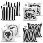 - Suet-K4luset254-Gorsel2 - Realhomes  Realhomes Çift Taraflı Siyah Beyaz Renkli Dekoratif 4'lü Süet Yastık Kırlent Kılıf Seti Realhomes