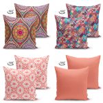 - Suet-K4luset269-Gorsel2 - Realhomes  Realhomes Çift Taraflı Dijital Baskılı Dekoratif 4'lü Süet Yastık Kırlent Kılıf Seti Realhomes