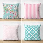 - Suet-K4luset271-Gorsel1 - Realhomes  Realhomes Çift Taraflı Pembe ve Mint Yeşili Konseptli Dekoratif 4'lü Süet Yastık Kırlent Kılıf Seti Realhomes