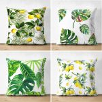 - Suet-K4luset274-Gorsel1 - Realhomes Realhomes Çift Taraflı Limon ve Tropikal Yaprak Kombinli 4'lü Süet Yastık Kırlent Kılıf Seti Realhomes