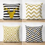 - Suet-K4luset277-Gorsel1 - Realhomes  Realhomes Çift Taraflı Altın Varaklı Geometrik Desenli Modern 4'lü Süet Yastık Kırlent Kılıf Seti Realhomes