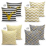 - Suet-K4luset277-Gorsel2 - Realhomes  Realhomes Çift Taraflı Altın Varaklı Geometrik Desenli Modern 4'lü Süet Yastık Kırlent Kılıf Seti Realhomes