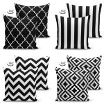 - Suet-K4luset281-Gorsel2 - Realhomes Realhomes Çift Taraflı Siyah Beyaz Geometrik Şekiller 4'lü Süet Yastık Kırlent Kılıf Seti Realhomes