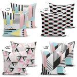 - Suet-K4luset287-Gorsel2 - Realhomes  Geometrik Temalı 4'lü Çift Taraflı Süet Yastık Kırlent Kılıf Seti Realhomes