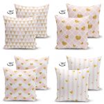 - Suet-K4luset289-Gorsel2 - Realhomes  Pembe Zemin Soft Zigzag 4'lü Çift Taraflı Süet Yastık Kırlent Kılıf Seti Realhomes