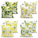 - Suet-K4luset294-Gorsel2 - Realhomes  Çeşitli Limon Tasarımlı 4'lü Çift Taraflı Süet Kırlent Kılıf Seti Realhomes