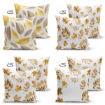 - Suet-K4luset297-Gorsel2 - Realhomes  Altın Varaklı Dekoratif 4'lü Çift Taraflı Süet Yastık Kırlent Kılıf Seti Realhomes