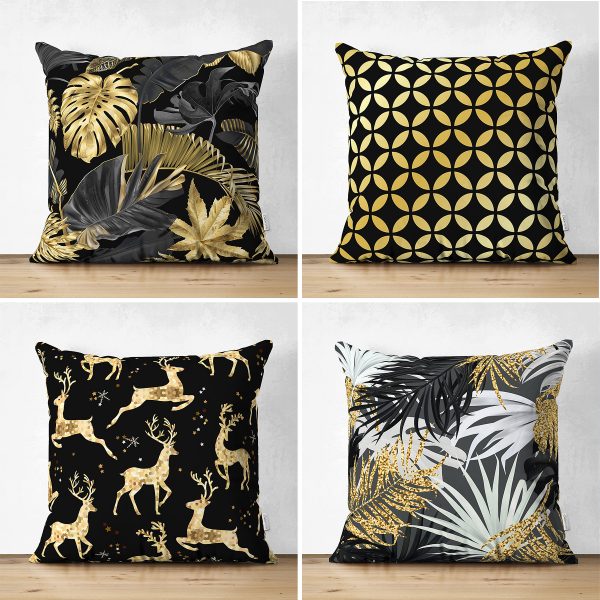 Sulu Boya Yapraklar Çift Taraflı Özel Tasarım Modern Süet Yastık Kılıfı Realhomes